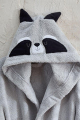 Hooded Child Bathrobe 100% Cotton Water Absorbent Baby Girl Raccoon - Swordslife