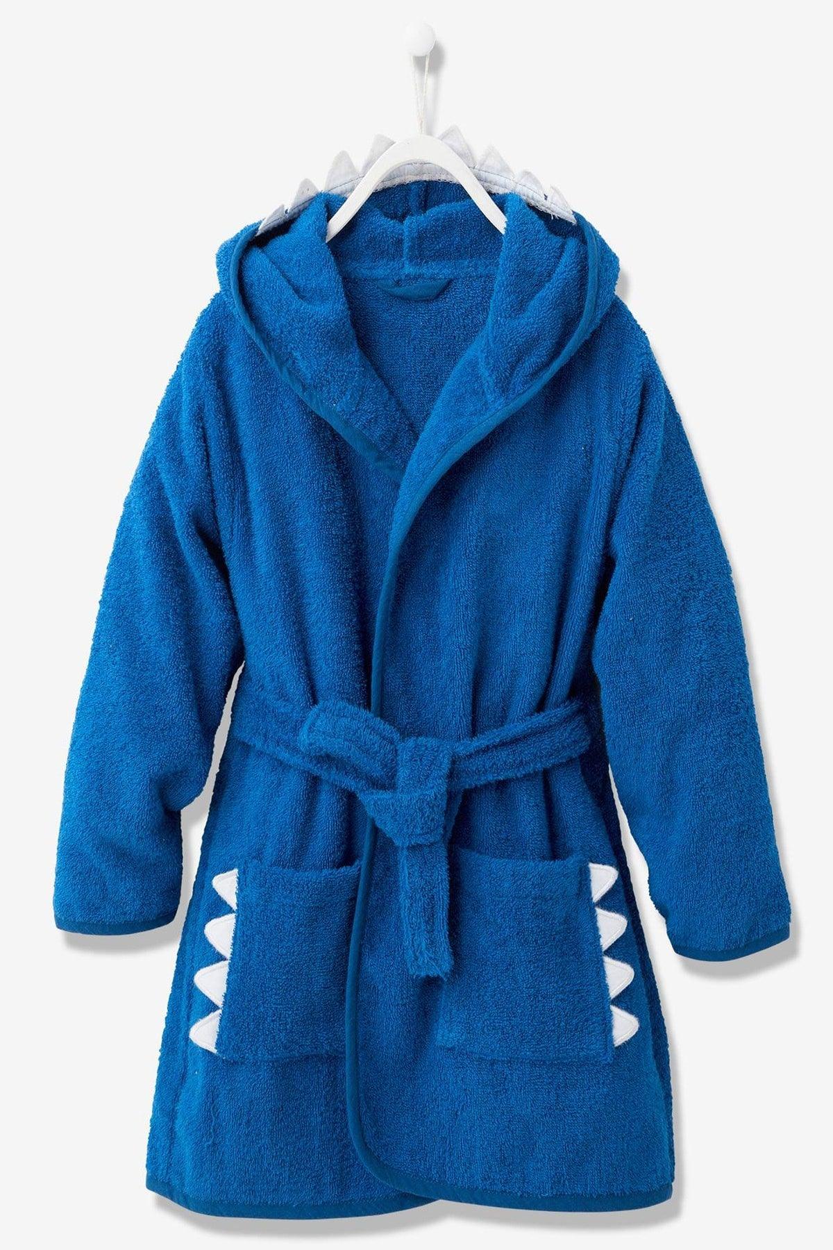 Hooded Girls-boys Bathrobe Cotton-shark