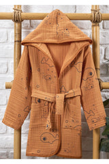 Hooded Girls-Boys Bathrobe Cotton Muslin