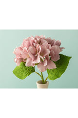 Hortensia Single Branch Artificial Flower 35 Cm Pink - Swordslife