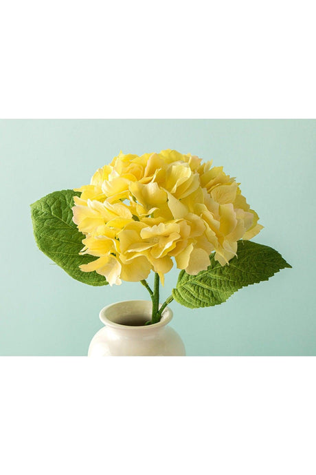 Hortensia Single Branch Artificial Flower 35 Cm Yellow - Swordslife