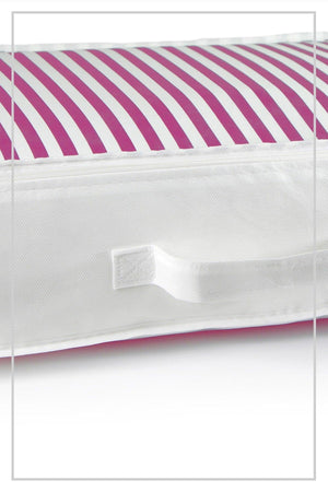 https://www.swordslife.com// Medium Size Pink Striped Storage Bag & Base Under-Cabinet Organizer Set of 3 53x44x20cm - Swordslife