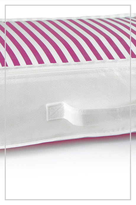https://www.swordslife.com// Medium Size Pink Striped Storage Bag & Base Under-Cabinet Organizer Set of 3 53x44x20cm - Swordslife