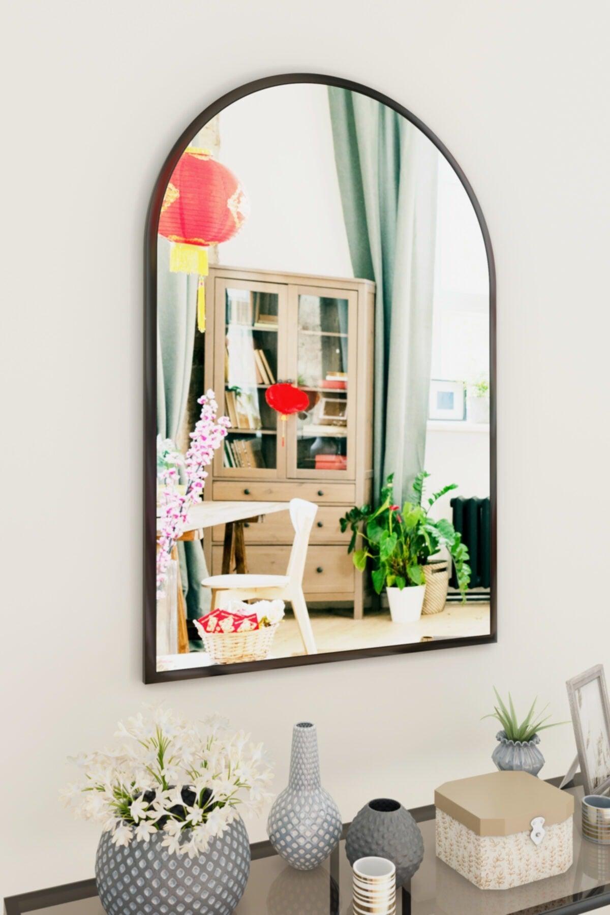 İnci Metal Design Metal 60x90 Black Console Mirror - Swordslife