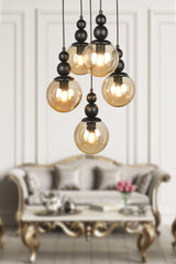 Endless 5th Chandelier Black Honey Glass