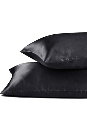 Silk Satin 50x70 Cm Pillow Cover 2 Pieces Buckle Curly Hair Black 2 Pieces - Swordslife