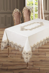 Iris Linen French Lacy Table Cloth - Swordslife