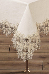 Iris Linen French Lace Table Cloth