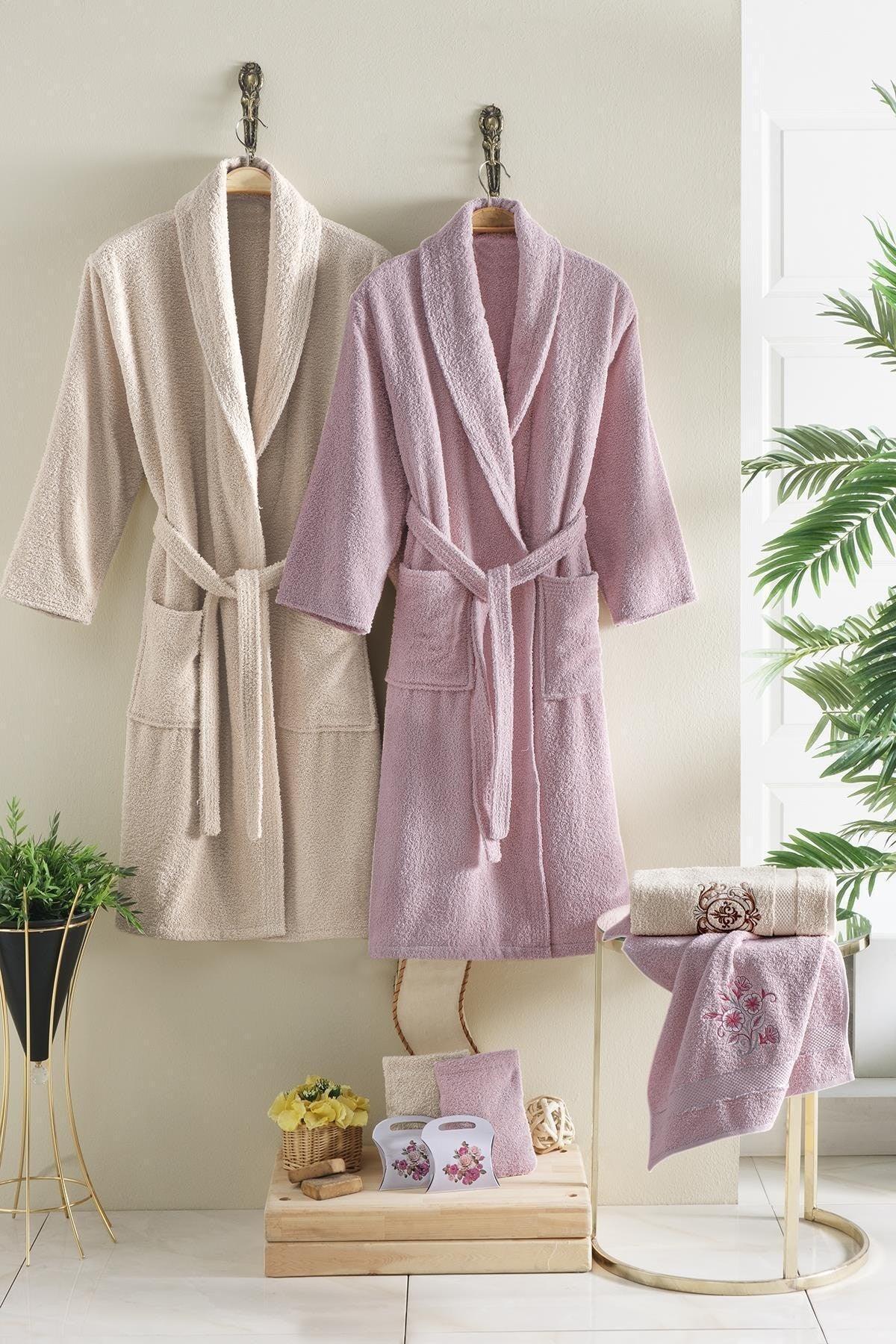 Işıl 8 Piece Embroidered Bathrobe Set Bathrobe Set Dowery Set - Swordslife