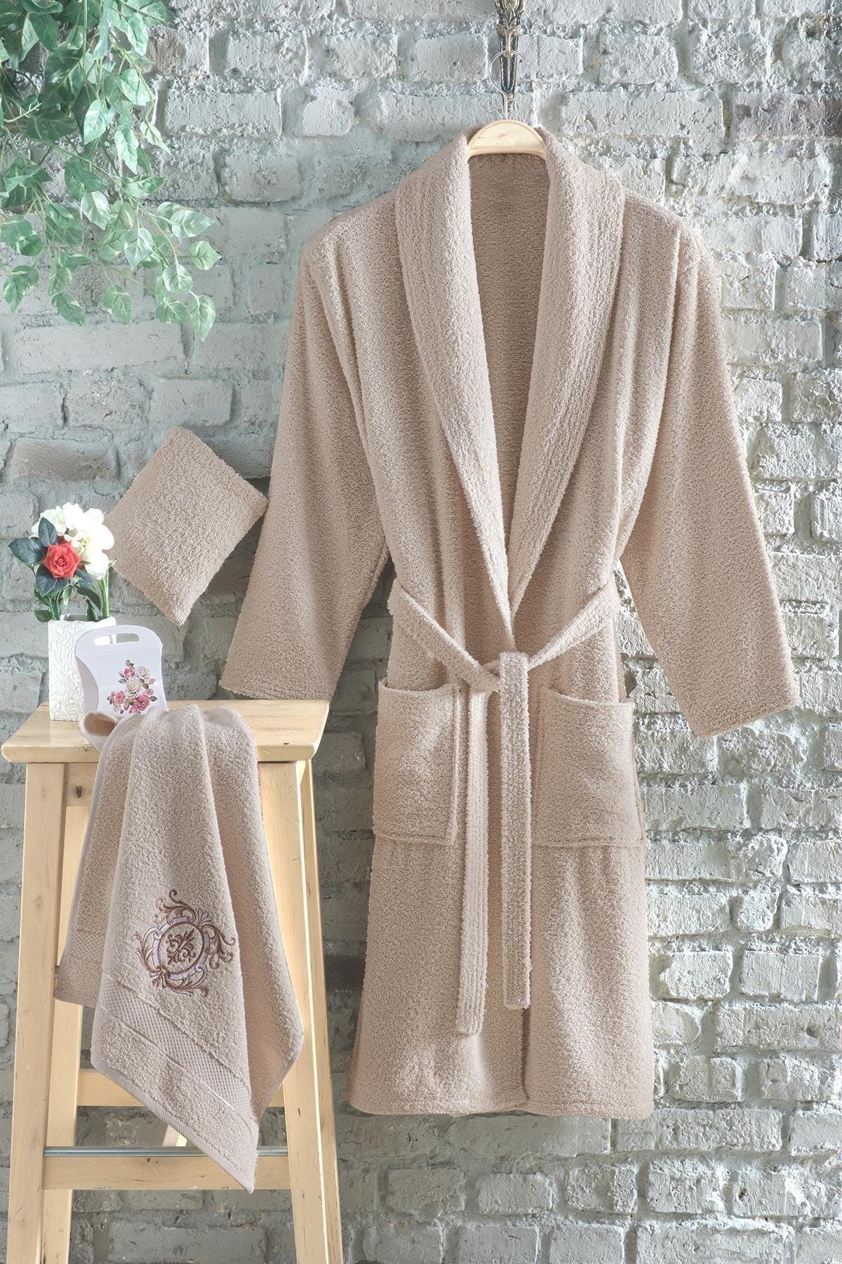 Işıl 8 Piece Embroidered Bathrobe Set Bathrobe Set Dowery Set - Swordslife