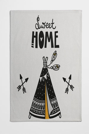 Scandinavian Black Tent Patterned Single Child Pique Set - Swordslife