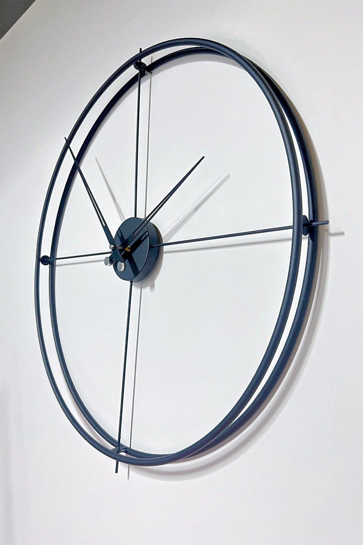 Spanish And Scandinavian Style 90 Cm Black, Wrought Iron Metal Minimalist Wall Clock - Swordslife