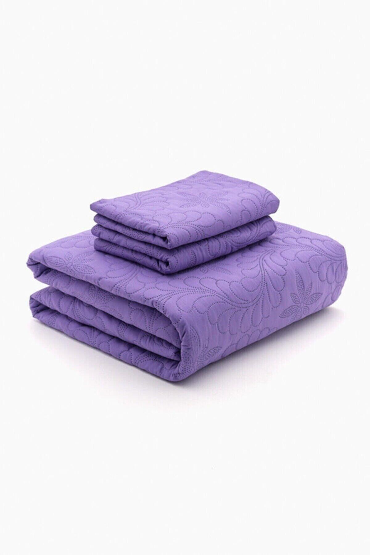 Ivy Lilac Double Microfiber Quilted Bedspread - Swordslife