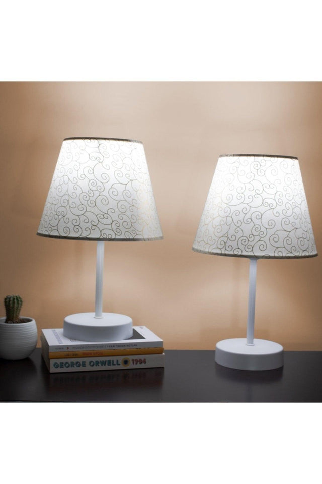 Ivy Modern Double Bedroom Lampshade White Standing Table Lamp - Swordslife