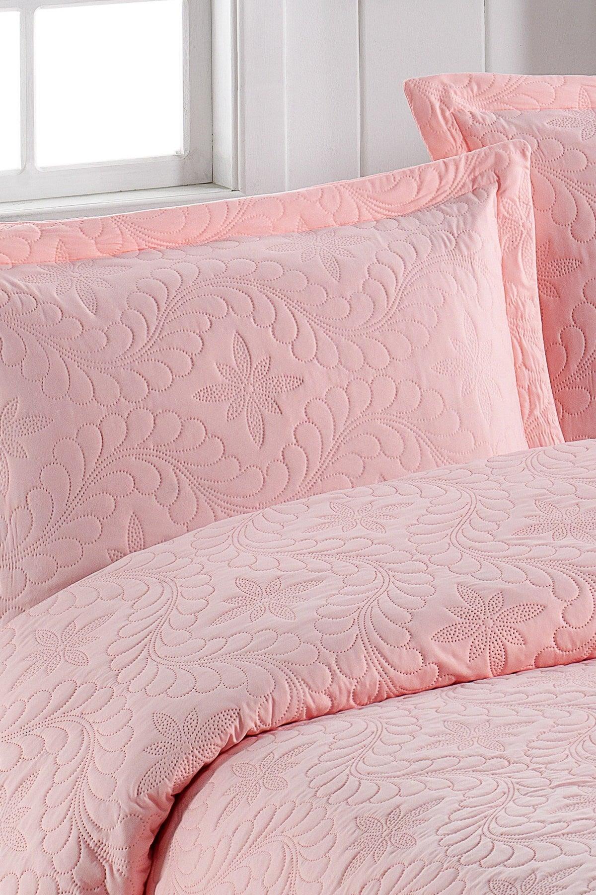 Ivy Powder Double Microfiber Quilted Bedspread - Swordslife