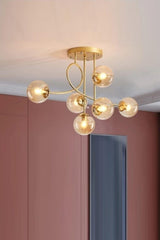 Jade Special Design Modern Sport Gold Farbe Ball Glas Wohnzimmer - Küche - Schlafzimmer 6 Lü Kronleuchter - Swordslife