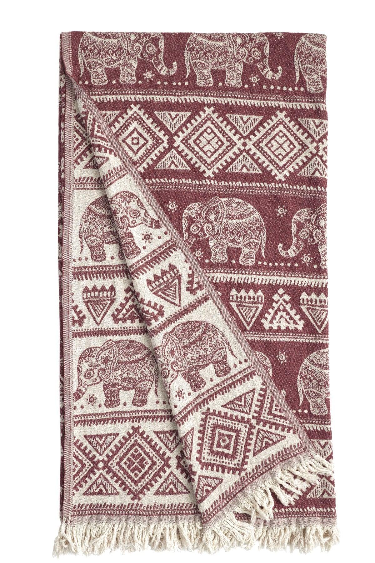 Jacquard Double Cotton Pique - Elephant Claret Red - Swordslife