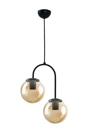 Janin Modern Pendant Black Color Body Honey Glass Salon - Küche - Schlafzimmer 2 Li Kronleuchter - Swordslife