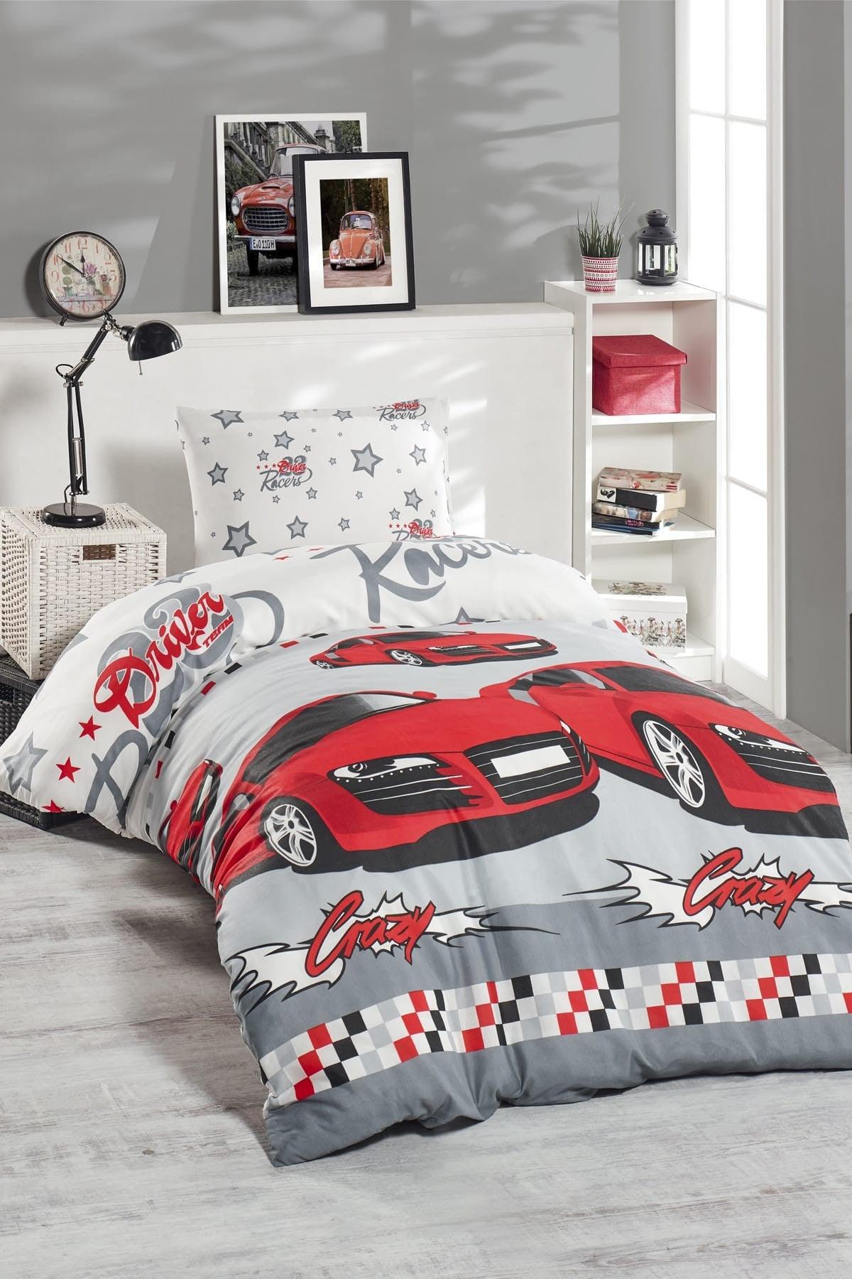 Junior Duvet Cover Set Single Crazy Red - Swordslife