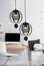 Jupiter 2ndli Chandelier Black Smoked Glass