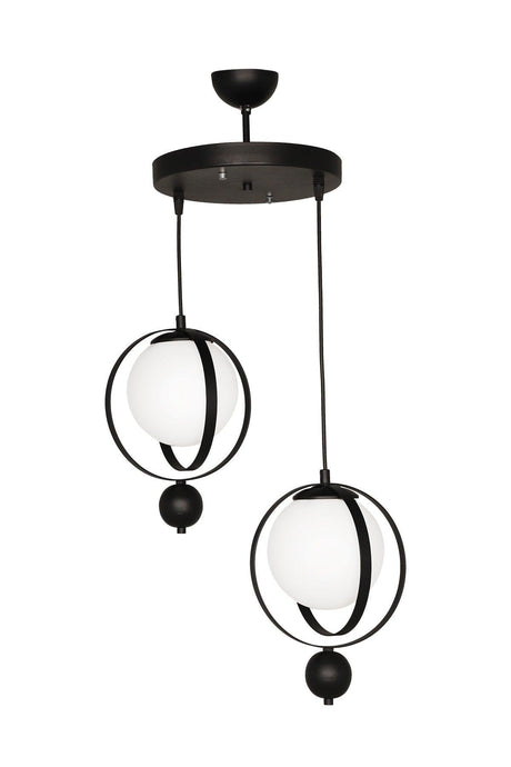 Jupiter 2.li Chandelier Black and White Glass - Swordslife