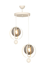 Jupiter 2.li Chandelier White Smoked Glass - Swordslife