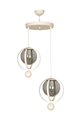 Jupiter 2.li Chandelier White Smoked Glass - Swordslife