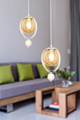 Jupiter 2.li Chandelier White Honey Glass - Swordslife