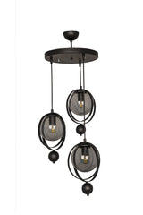 Jupiter 3rd Chandelier Black Smoked Glass - Swordslife