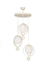 Jupiter 3rd Chandelier White White Glass - Swordslife