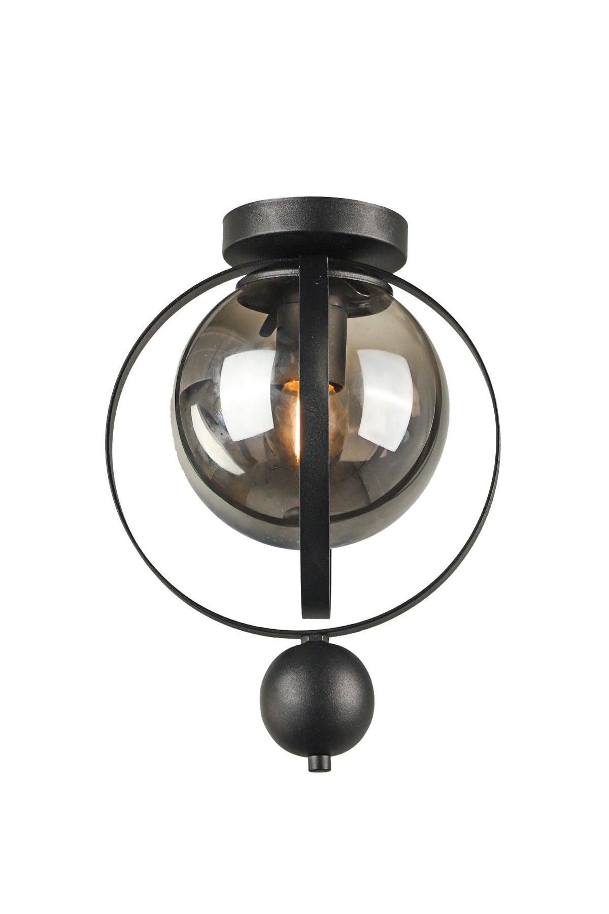 Jupiter Ceiling Mount Single Chandelier Black Smoked Glass - Swordslife