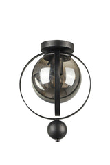 Jupiter Ceiling Mount Single Chandelier Black Smoked Glass - Swordslife