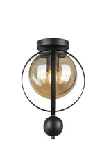 Jupiter Ceiling Mount Single Chandelier Black Honey Glass - Swordslife