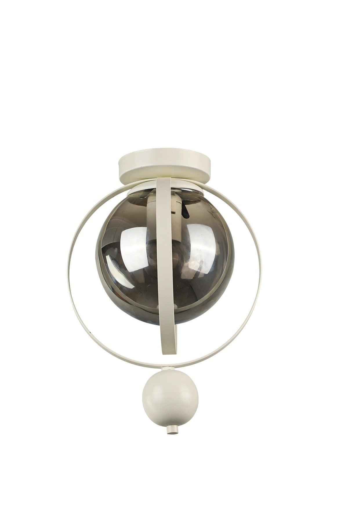 Jupiter Ceiling Mount Single Chandelier White Smoked Glass - Swordslife