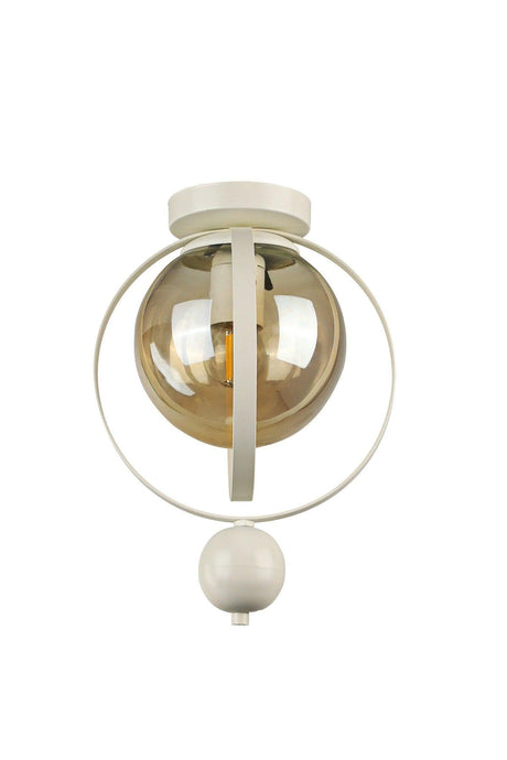 Jupiter Ceiling Mount Single Chandelier White Honey Glass - Swordslife