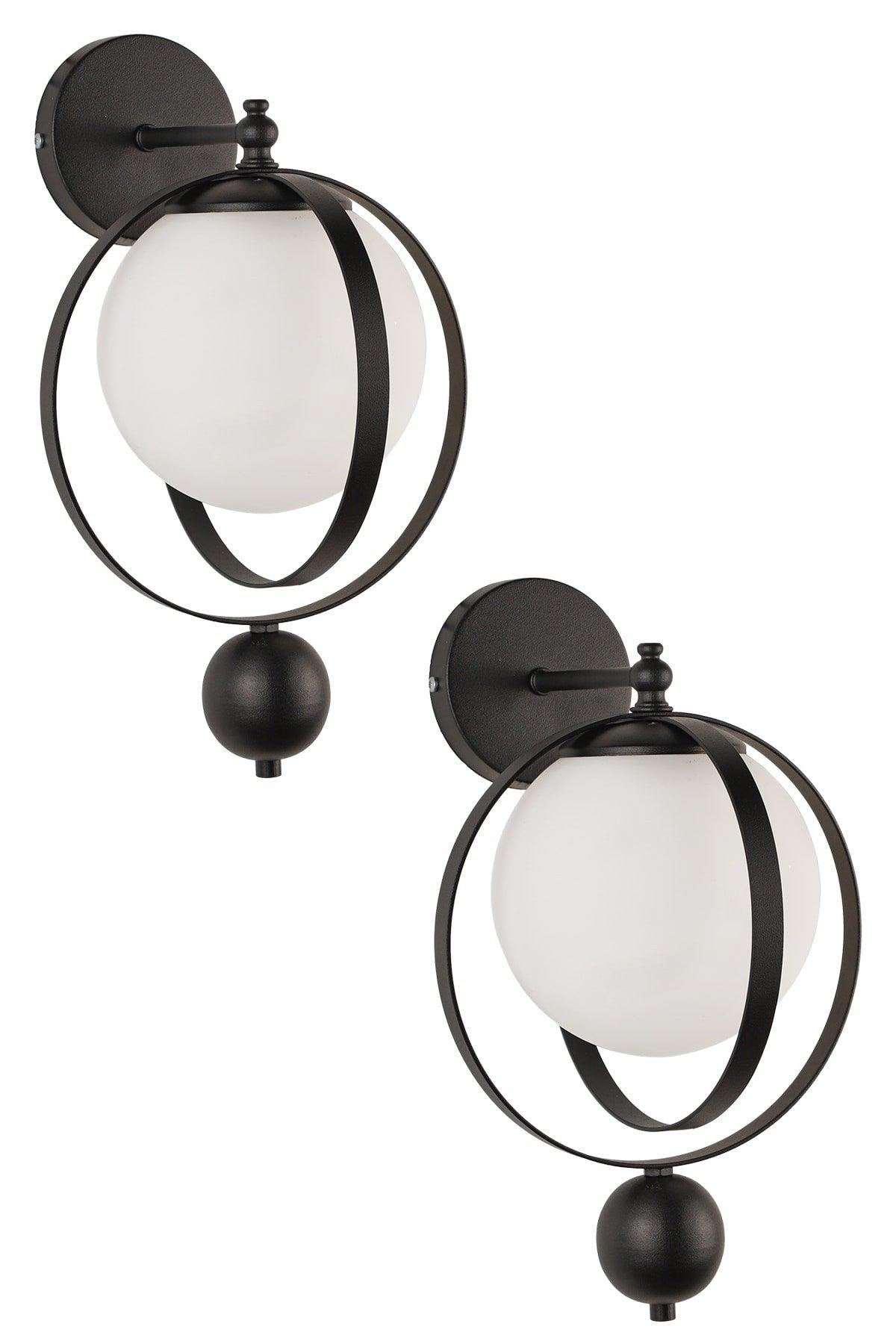 Jupiter Sconce 2 Pieces Black and White Glass - Swordslife