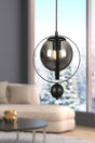 Jupiter Single Chandelier Black Smoked Glass - Swordslife