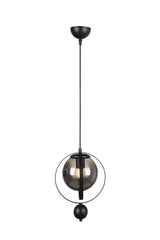 Jupiter Single Chandelier Black Smoked Glass - Swordslife