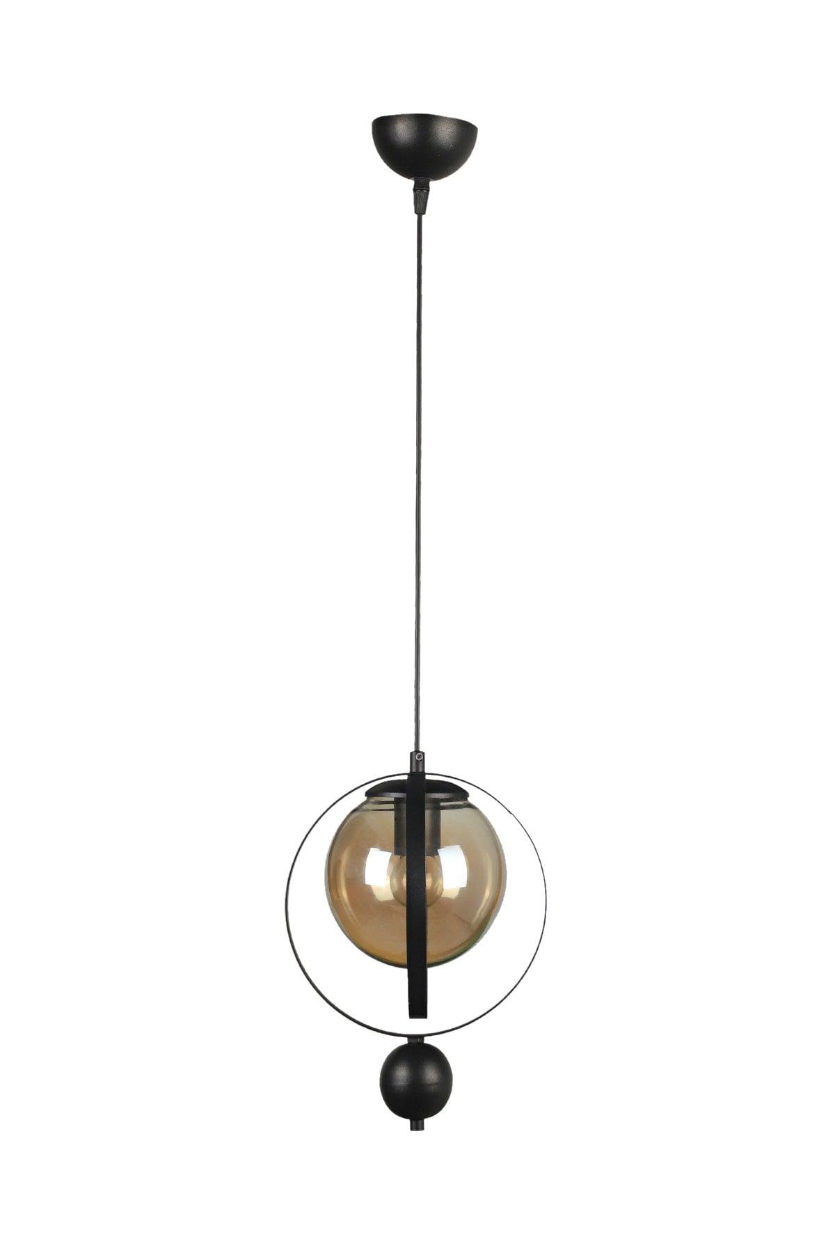 Jupiter Single Chandelier Black Honey Glass - Swordslife