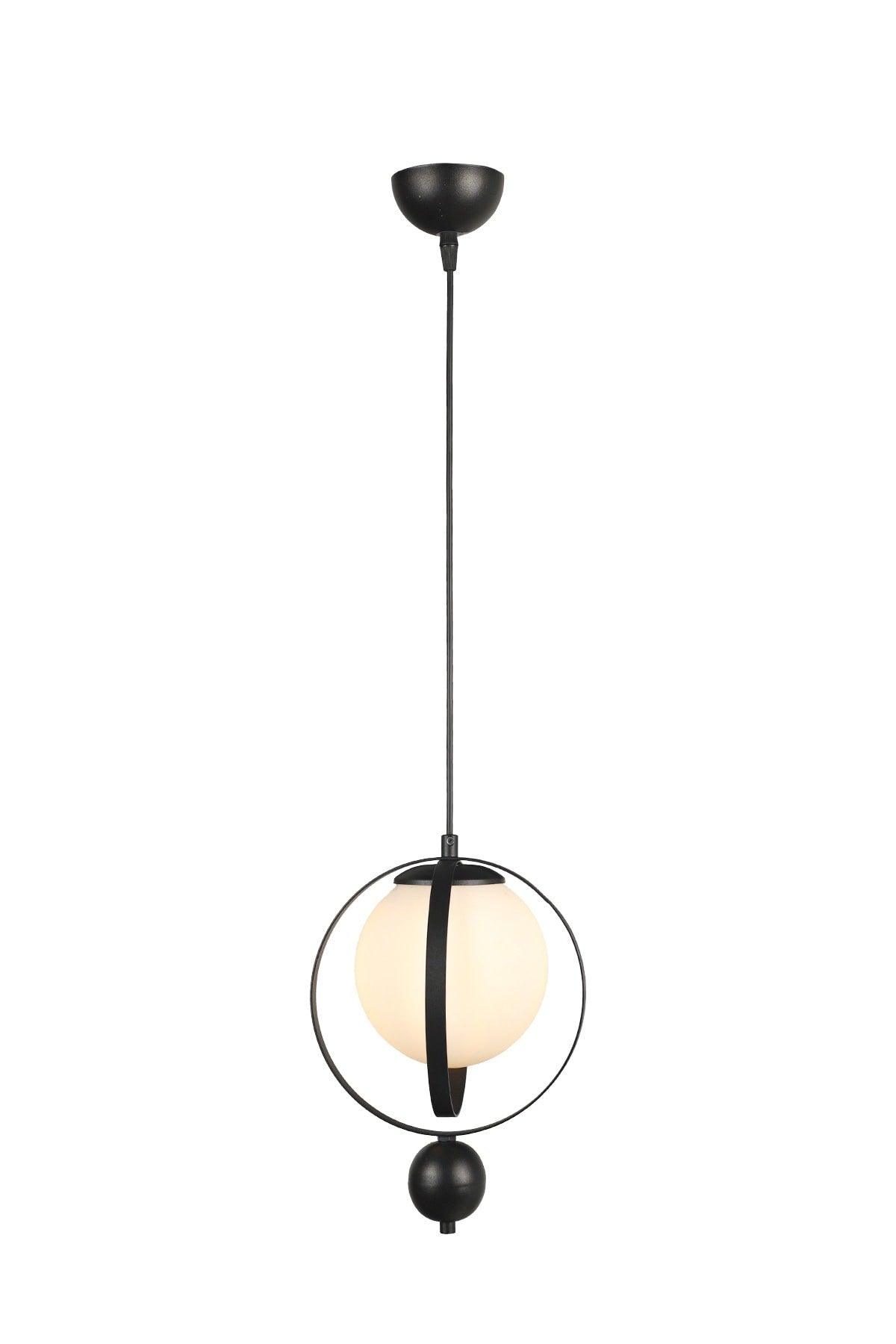 Jupiter Single Chandelier Black and White Glass - Swordslife