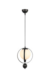 Jupiter Single Chandelier Black and White Glass - Swordslife