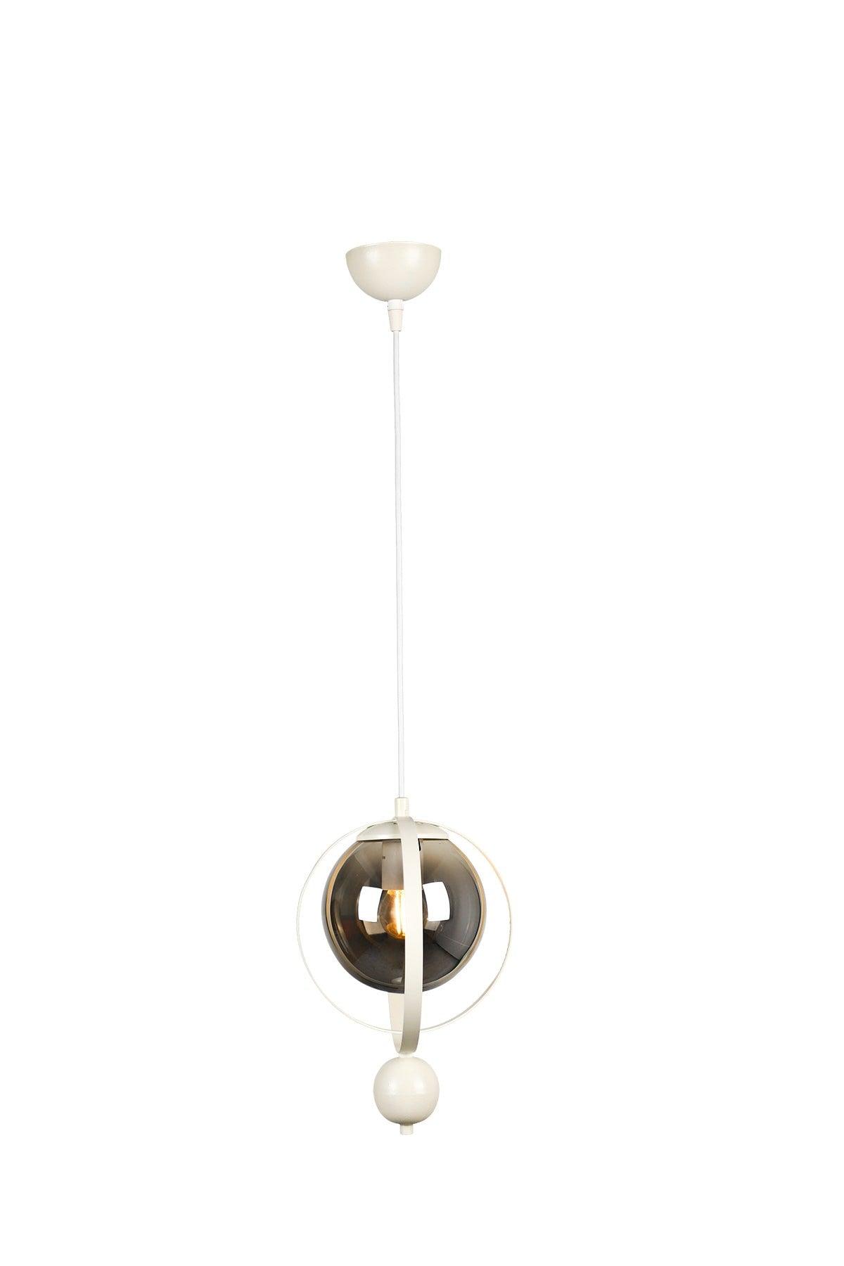 Jupiter Single Chandelier White Smoked Glass - Swordslife