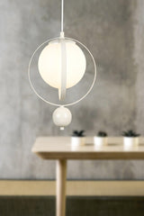 Jupiter Single Chandelier White White Glass - Swordslife