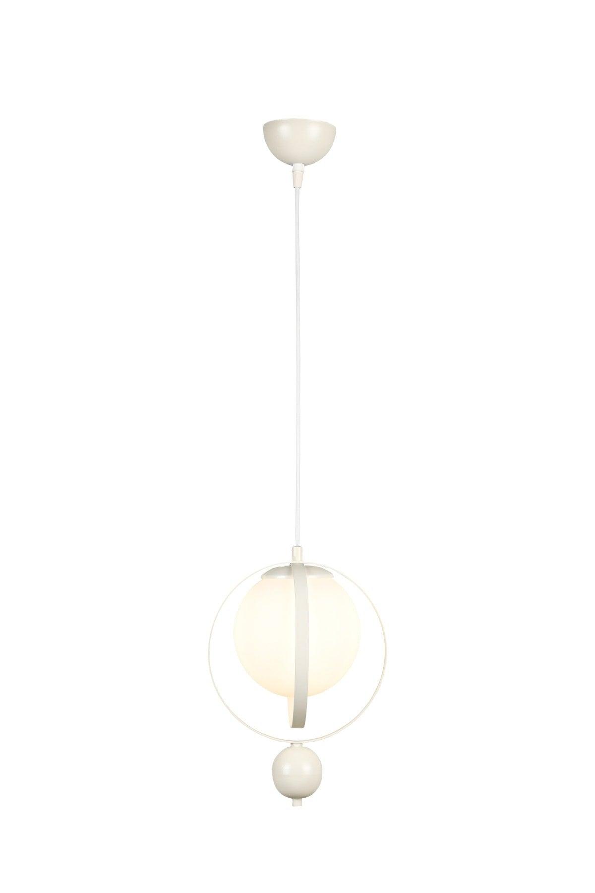 Jupiter Single Chandelier White White Glass - Swordslife