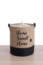 Jute Fabric Home Sweet Home Printed Basket 37x40 cm - Swordslife