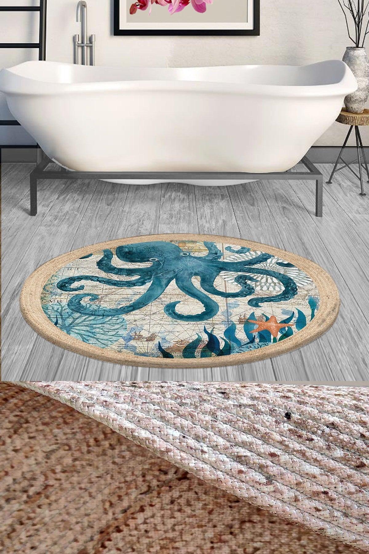 Jute Knit Round Bath Mat