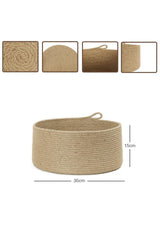 Jute Rope Basket Natural 100% Jute 35x15 Cm Bathroom/Kitchen Corner Organizer New Generation Modern Basket - Swordslife