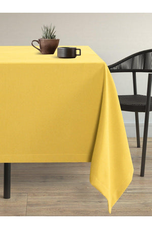 Velvet Textured Persian Tulip Yellow Table Cloth - Swordslife