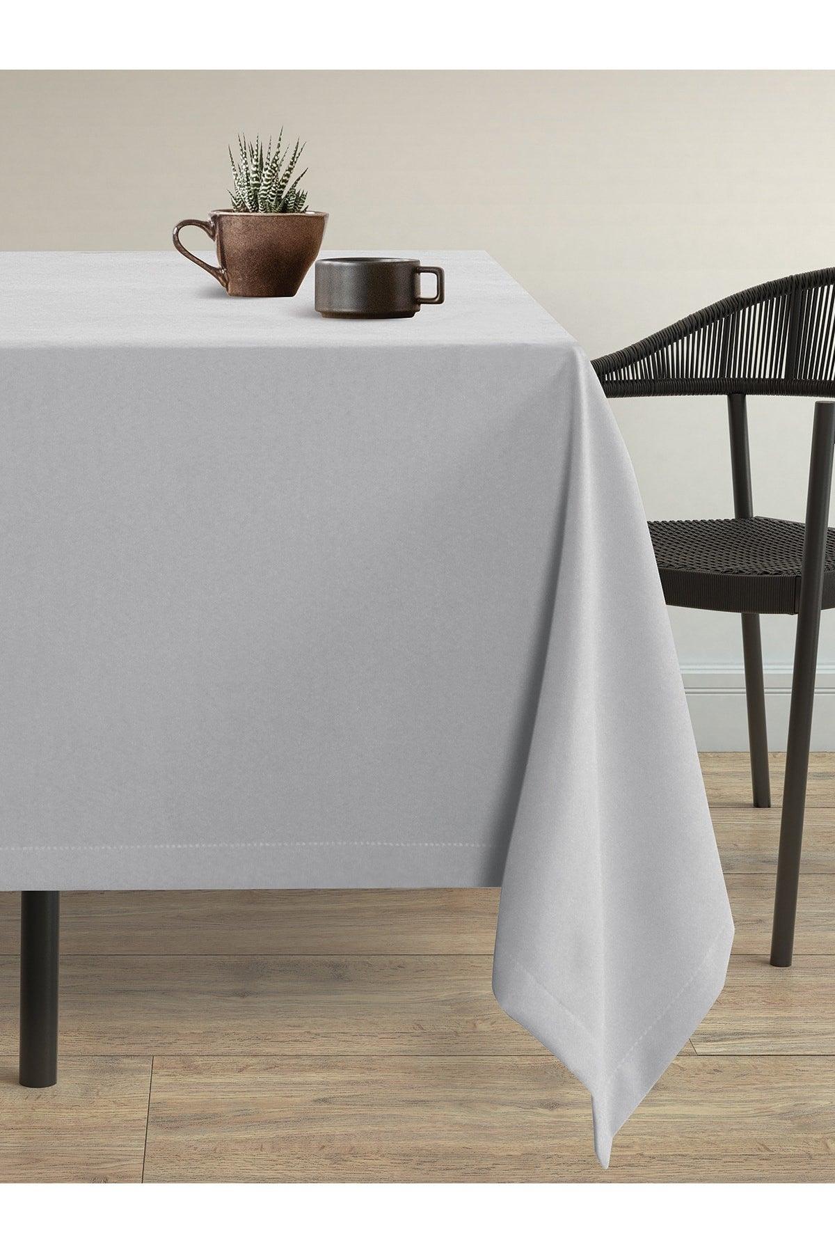 Velvet Textured Silver Gray Table Cloth - Swordslife