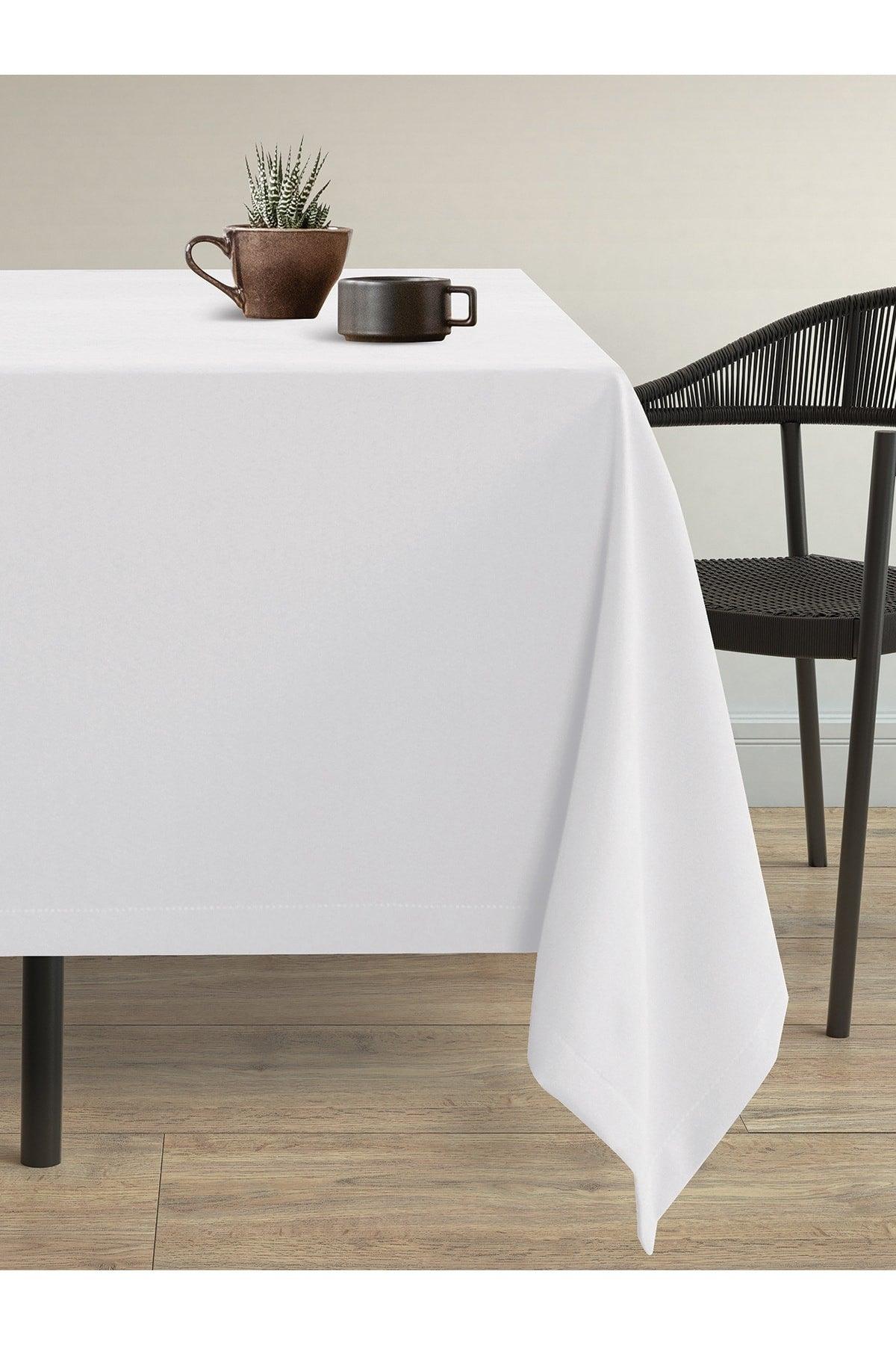 Velvet Textured Snow White Table Cloth - Swordslife